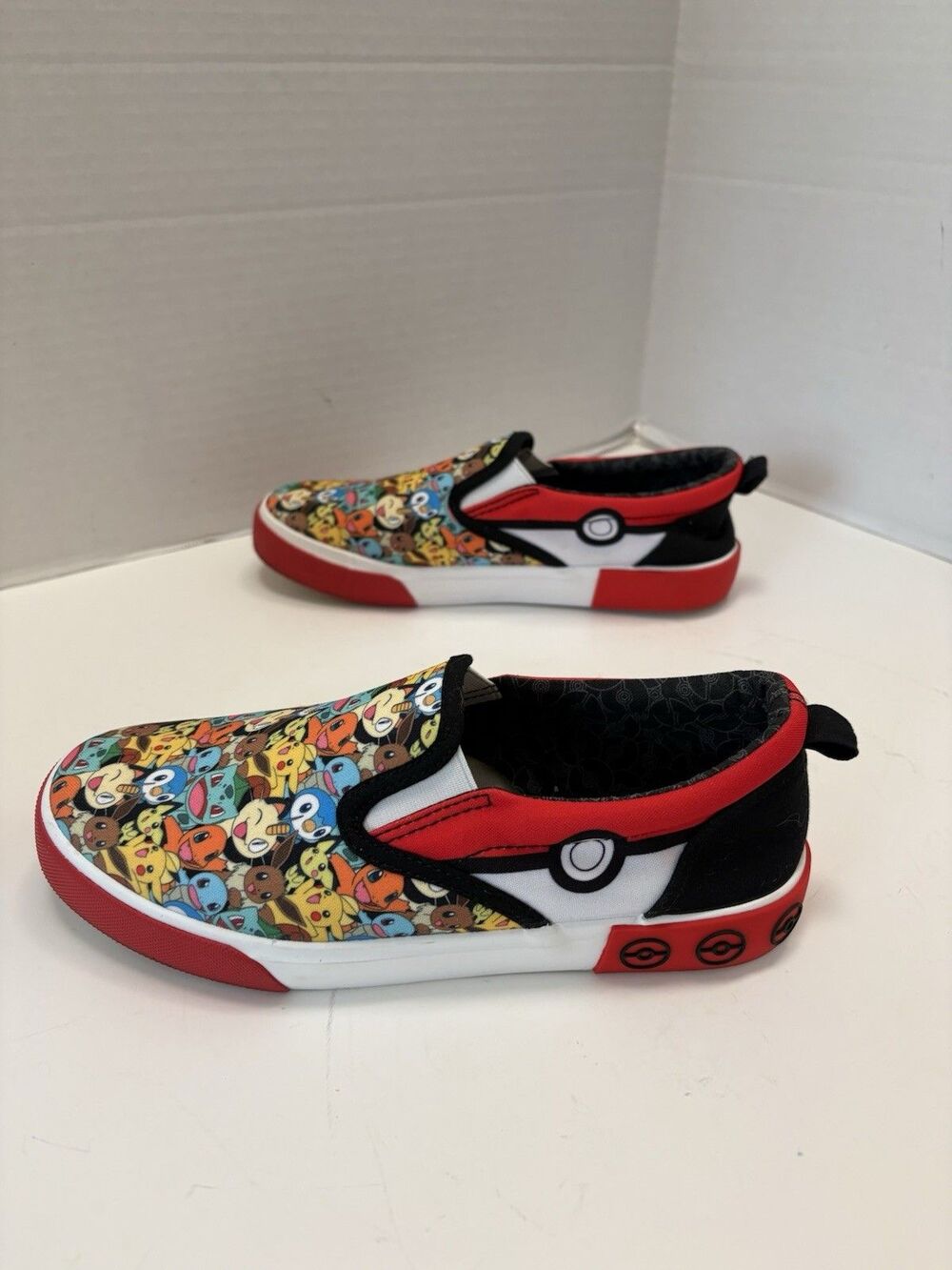 Pokémon Boys Size 5 Slip-on Sneakers Shoes Multi Character Full Shoe Print, EUC - Picture 6 of 8